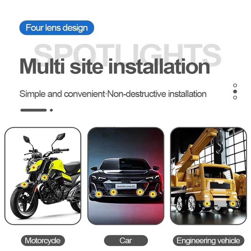 HJG Future Eyes Remote Wiring Harness Kit 120W 4 Lens MEGA DRIVE Fog Light