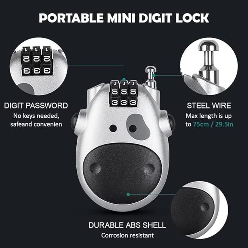 Motorcycle Helmet Lock Wheel Lock Wire Rope Anti-Theft Lock Portable