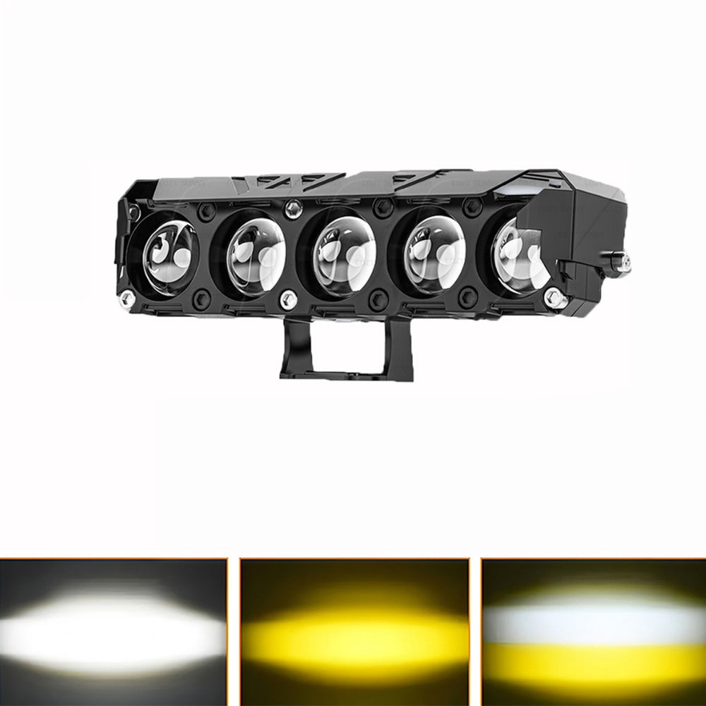 5 Lens LED Headlight Dual Color Waterproof Auxiliary Lights