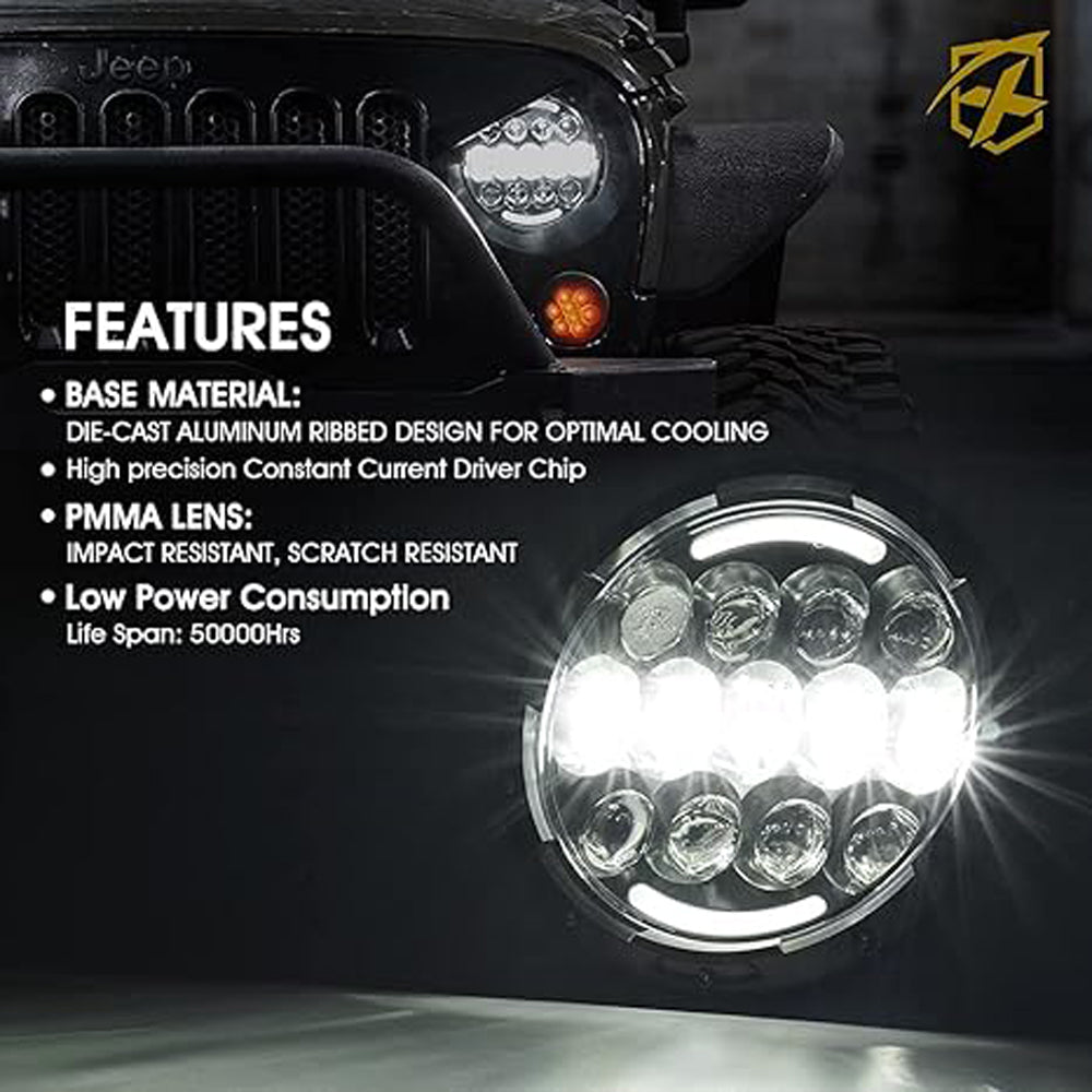 Headlights 7 Inch LED Motorcycle And Jeep