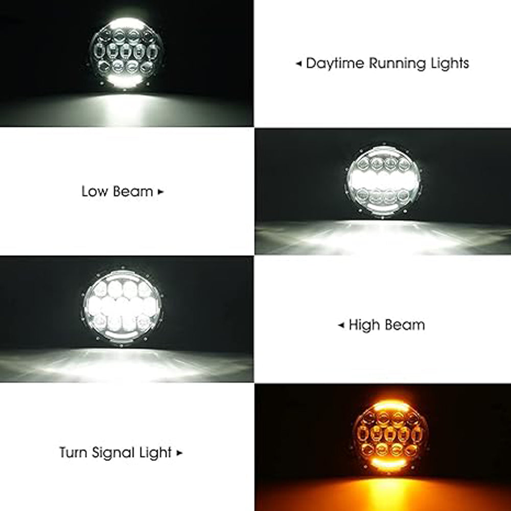 Headlights 7 Inch LED Motorcycle And Jeep