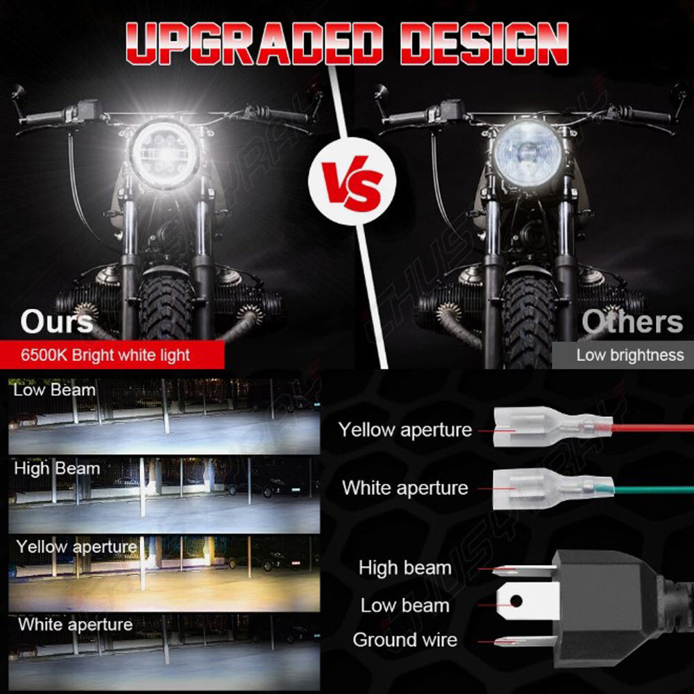 Headlight 7 Inch Round LED Hi Low Beam DRL