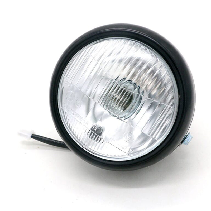 Cafe Racer Front Round Light Halogen Type Metal Body