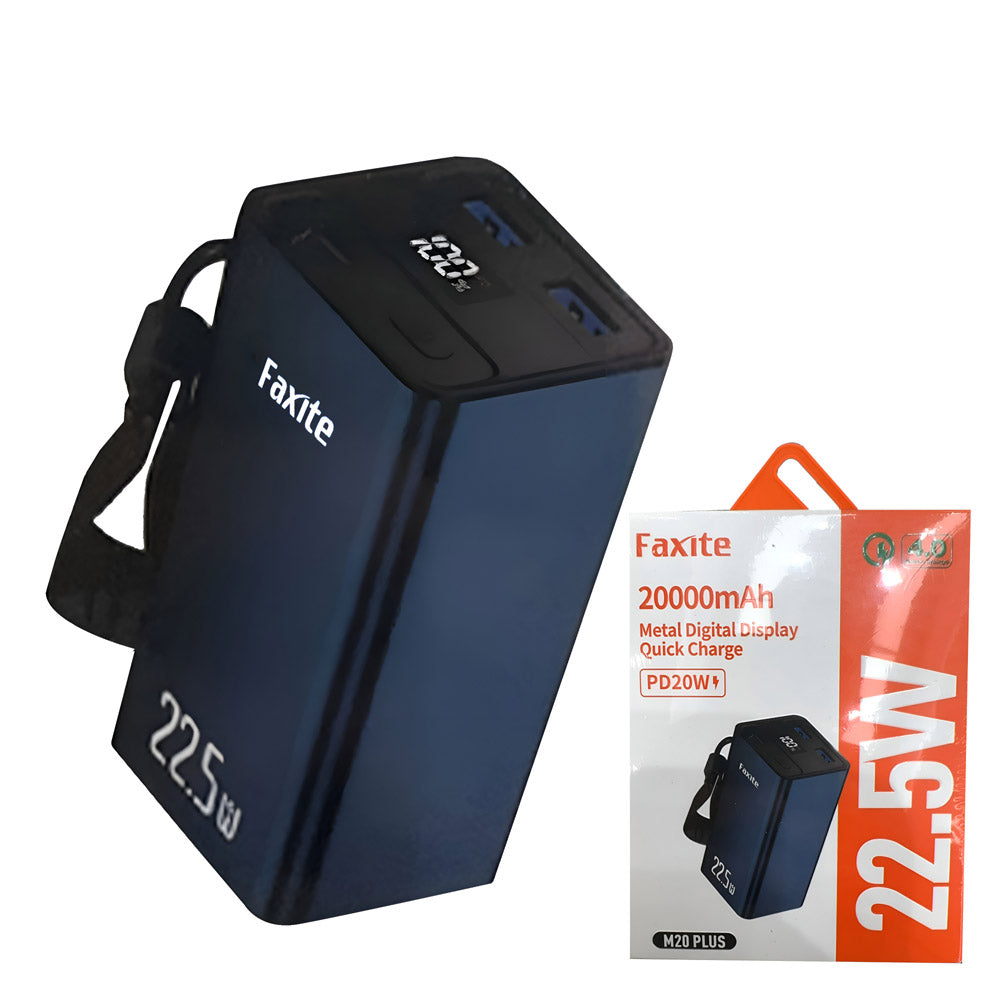 Faxite M20Plus 20,000mah 22.5W Metal Digital Display Power Bank