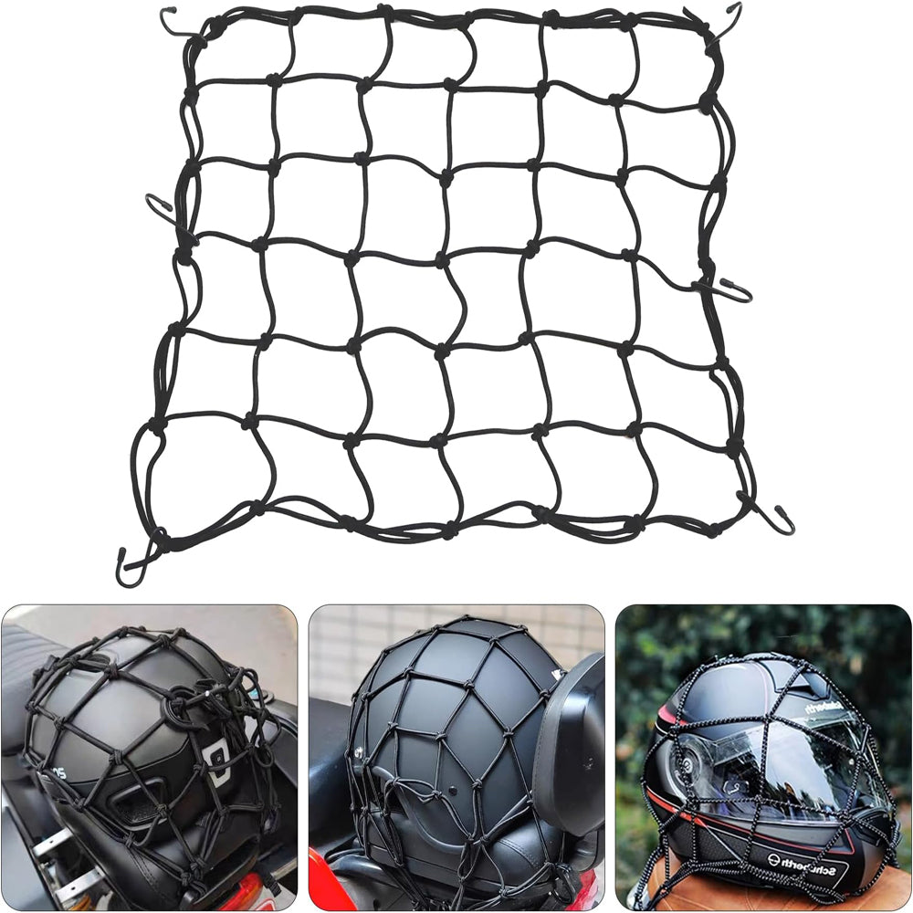 Helmet Holding Net Bungee Cargo Net 6 Hooks Hold