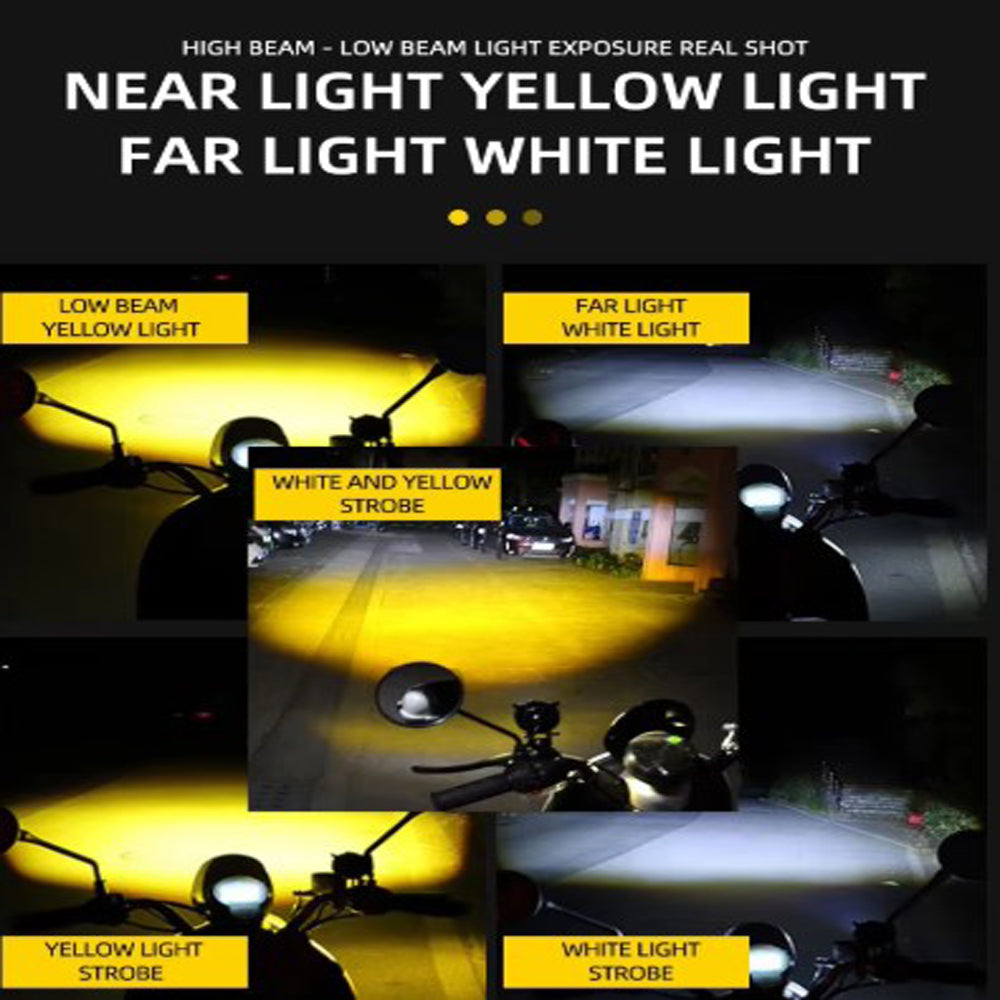 4 Lens OWL Style Dual Color Motorcycle Fog Light