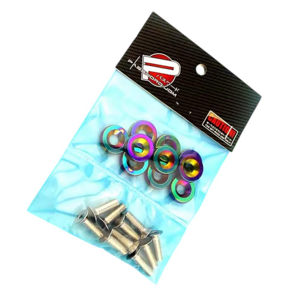 Motorcycle JDM Fancy Bolts with Washer 10 Pcs Set