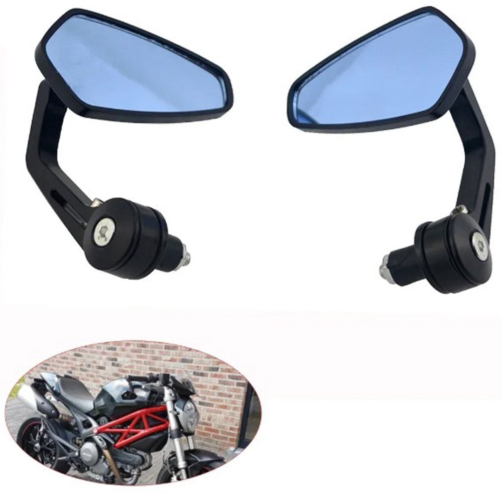 Cafe Racer Handlebar End Rearview Mirror Diamond Shape