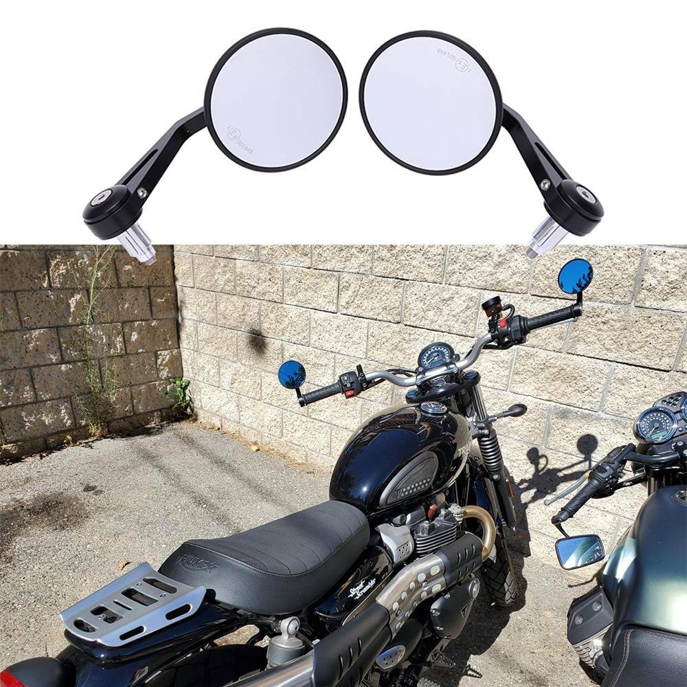 Cafe Racer Bar End Mirror Round Shape