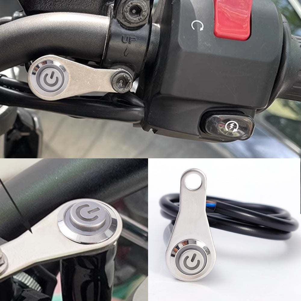 Motorcycle Handlebar Dual Push Button Metal Chrome