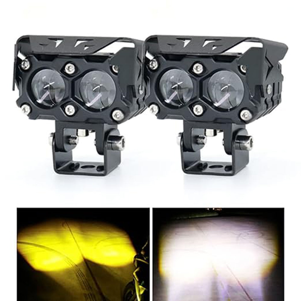 Motorcycle Fog Light Dual Color Dual Lens LED
