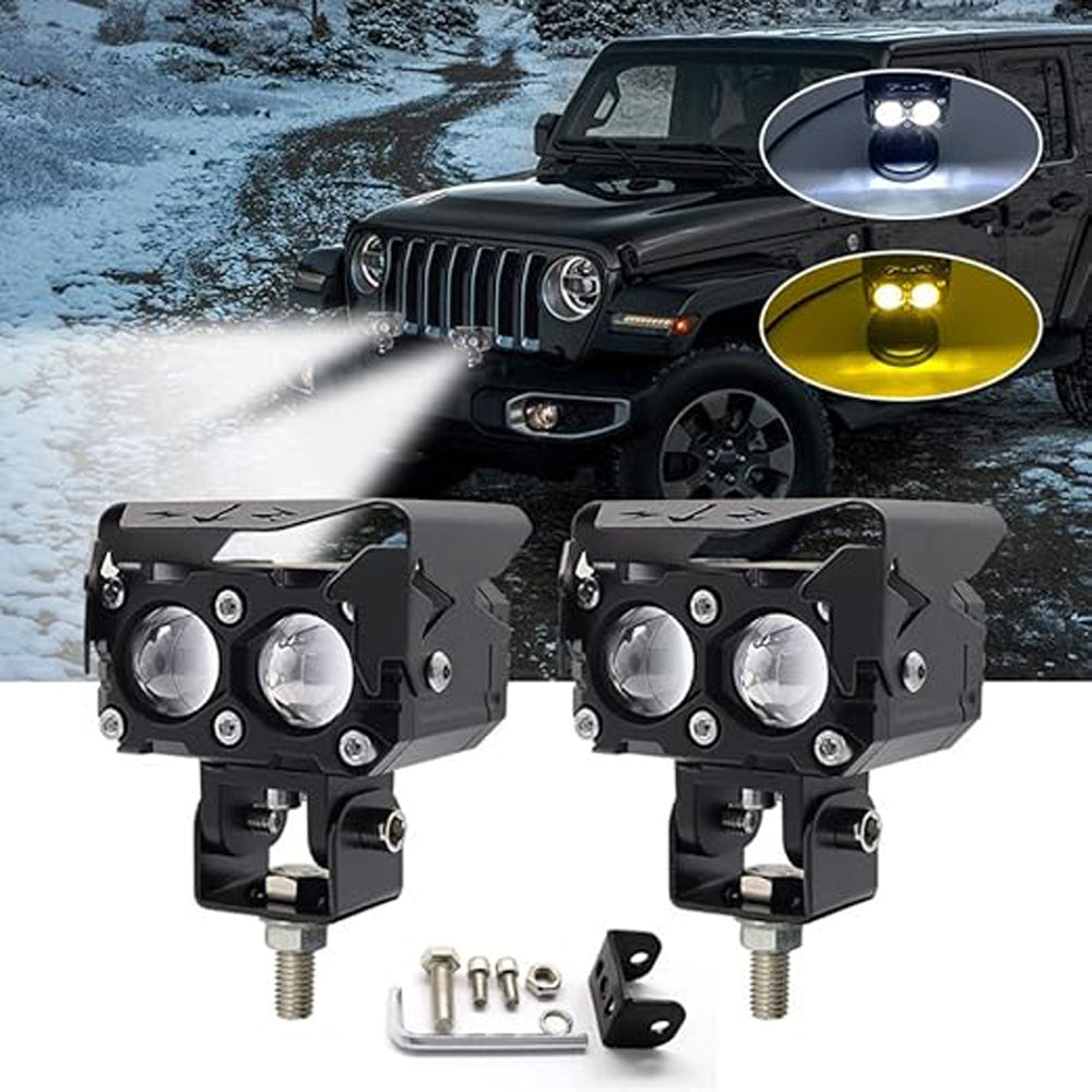 Motorcycle Fog Light Dual Color Dual Lens LED