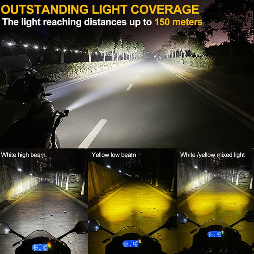 Motorcycle Fog Light Dual Color Dual Lens LED