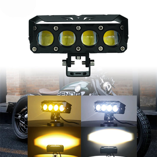 4 Lens LED Headlight Dual Color Waterproof Auxiliary Lights