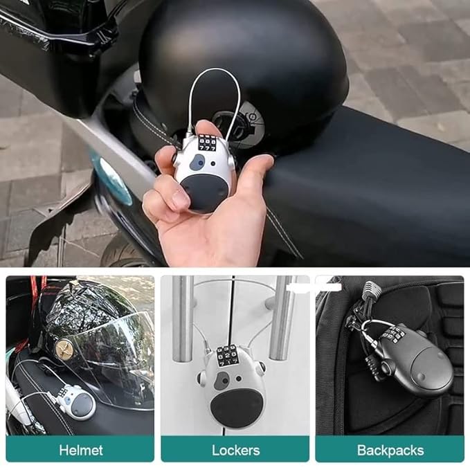 Motorcycle Helmet Lock/Wheel Lock Wire Rope Anti-Theft Lock Portable