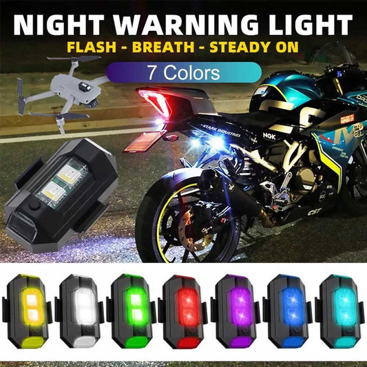 Aircraft Light for bike Rechargeable 7 Colors