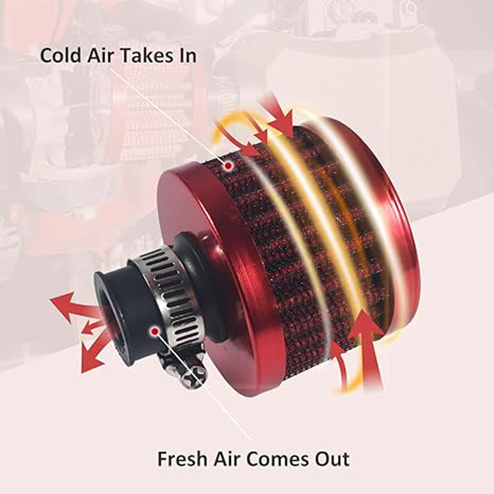 Air Filter Cold Air Intake Filter Breather 12mm Valve Cover Breather Filter