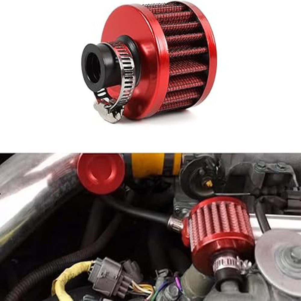 Air Filter Cold Air Intake Filter Breather 12mm Valve Cover Breather Filter