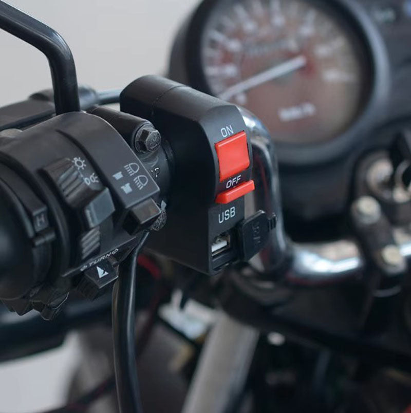 Motorcycle Extra On Off Switch with 2.1A USB Port