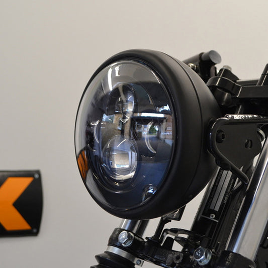 Cafe Racer Front Round Light LED Type Metal Body