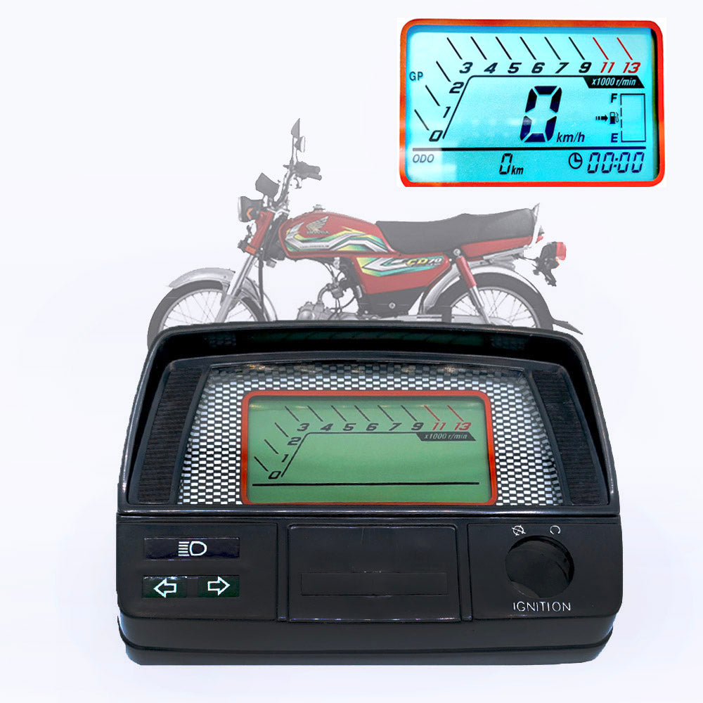 Digital Speedometer Seven Color For 70cc Bike