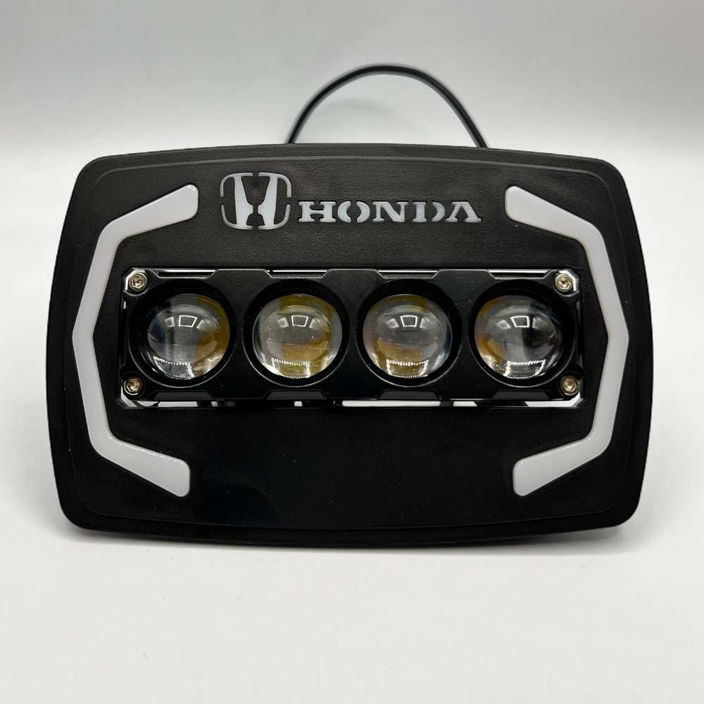Honda Logo Devil Eye Penal In 4 Lens LED With Indicator And Dolphin Flasher