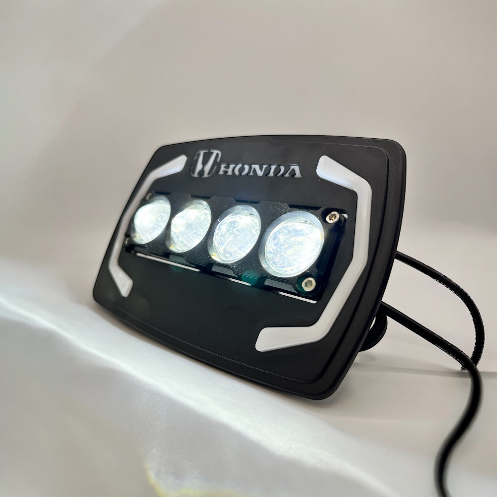 Honda Logo Devil Eye Penal In 4 Lens LED With Indicator And Dolphin Flasher