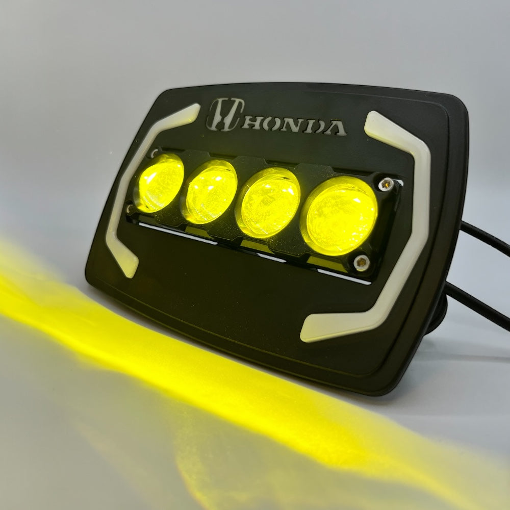 Honda Logo Devil Eye Penal In 4 Lens LED With Indicator And Dolphin Flasher