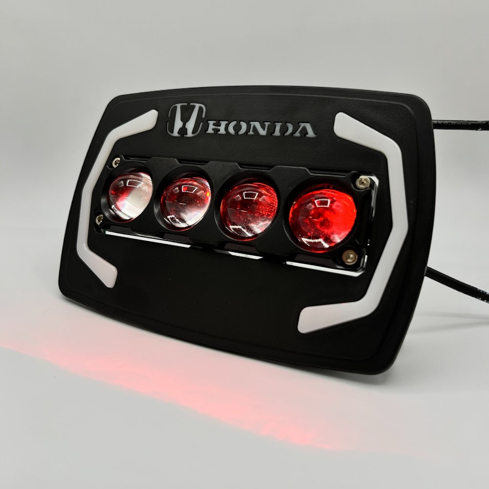 Honda Logo Devil Eye Penal In 4 Lens LED With Indicator And Dolphin Flasher