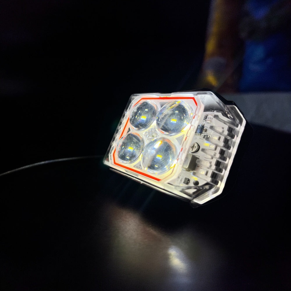 Mini Driving Light 4 Lens With SOS Flasher