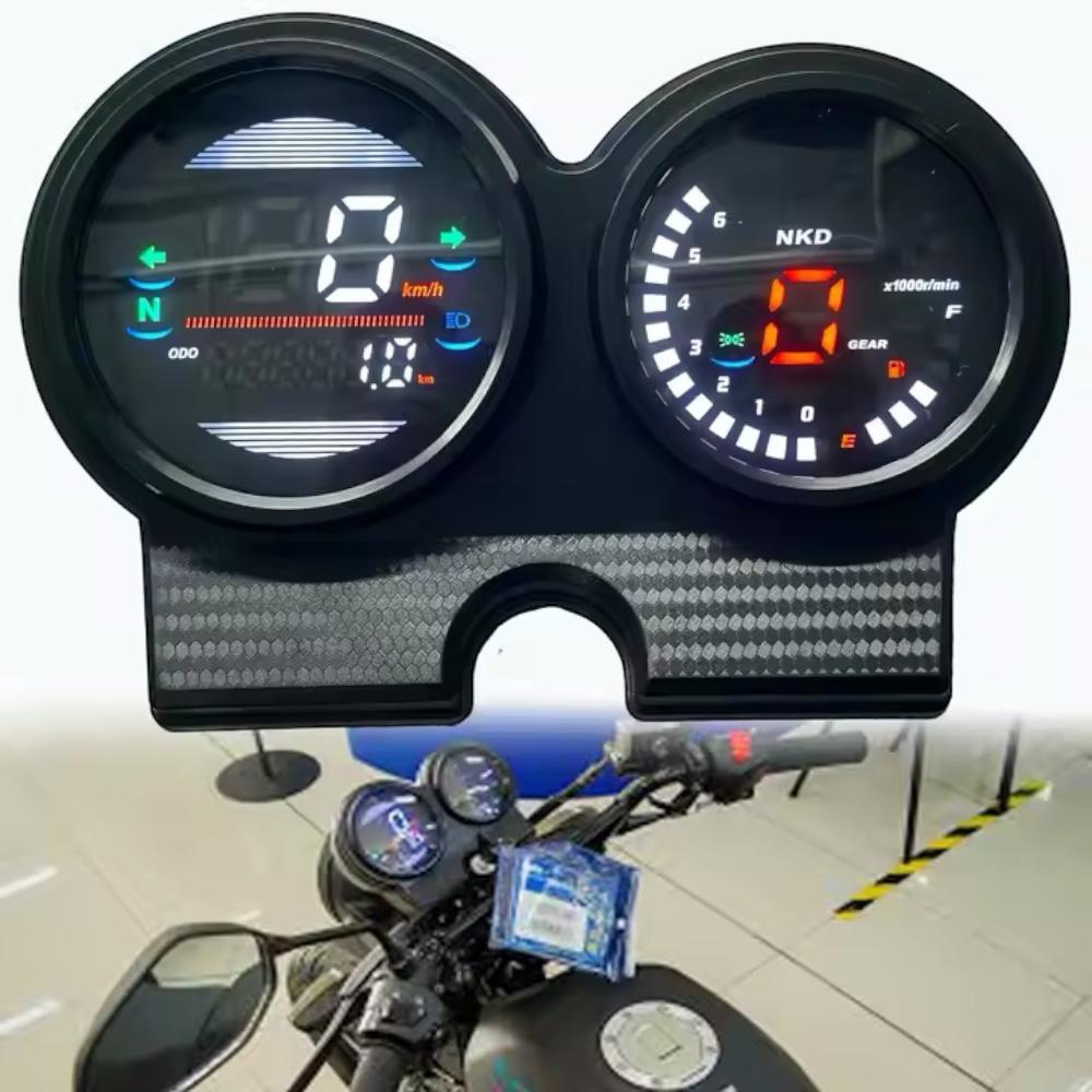 Motorcycle Dual Round Digital Meter (Style 1)