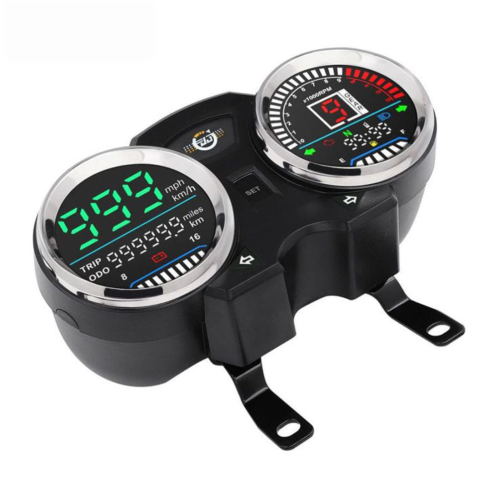 Motorcycle Dual Round Digital Meter (Style 2)