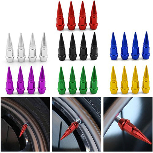 Tire Air Valve Cap Spike Style Bike Tire Valve Cover, Car Tire Air Valve Caps 4 Pieces Set