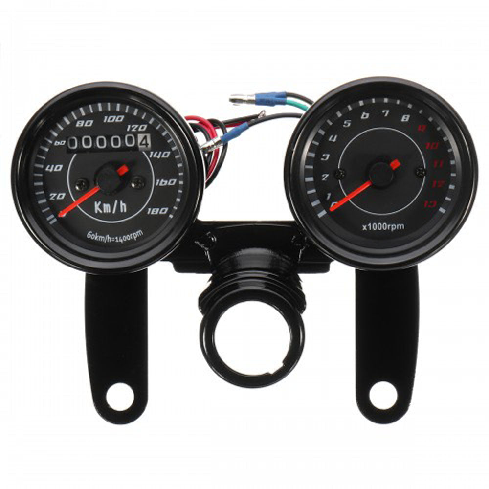 Motorcycle Universal Dual Analogue Speedometer