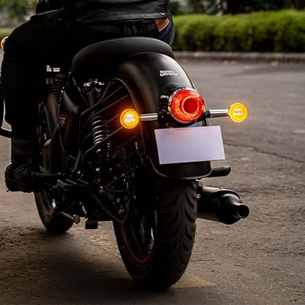 Motorcycle Round Shape Yellow Indicator