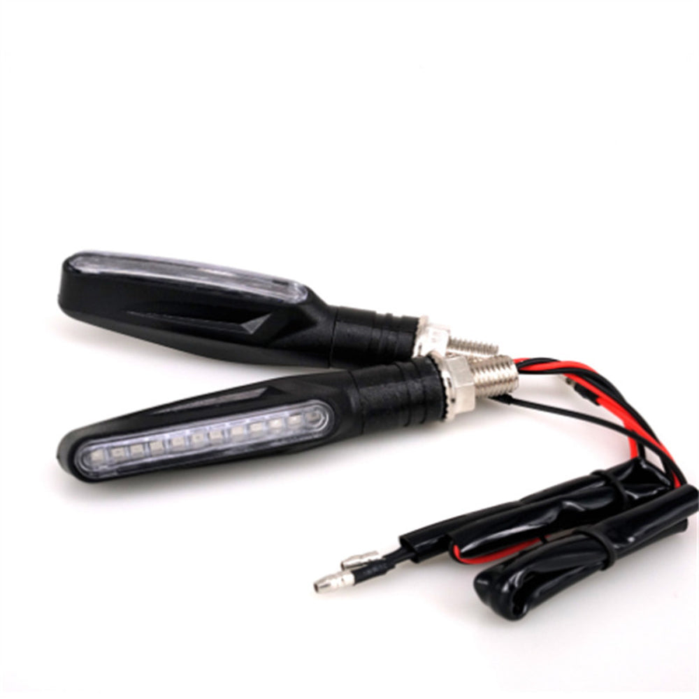 Motorcycle Indicators LED Flowing Turn Signal Lights Plain Running Audi Style R-248