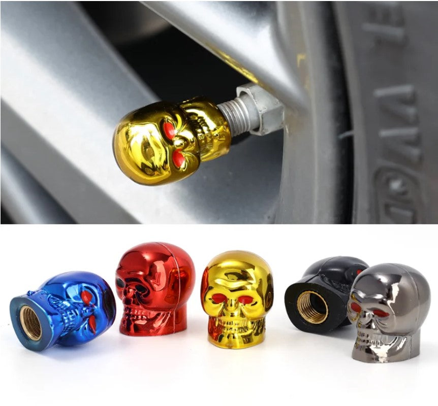 Motorcycle Tire Air Valve Cap Cover Skull Style