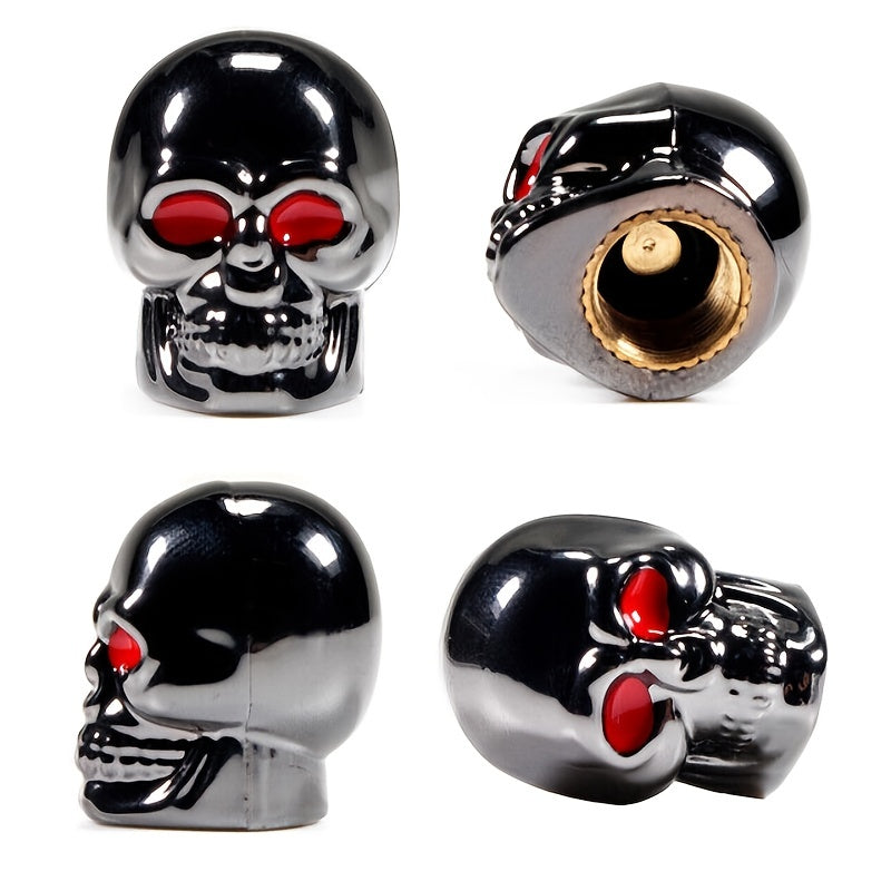 Motorcycle Tire Air Valve Cap Cover Skull Style