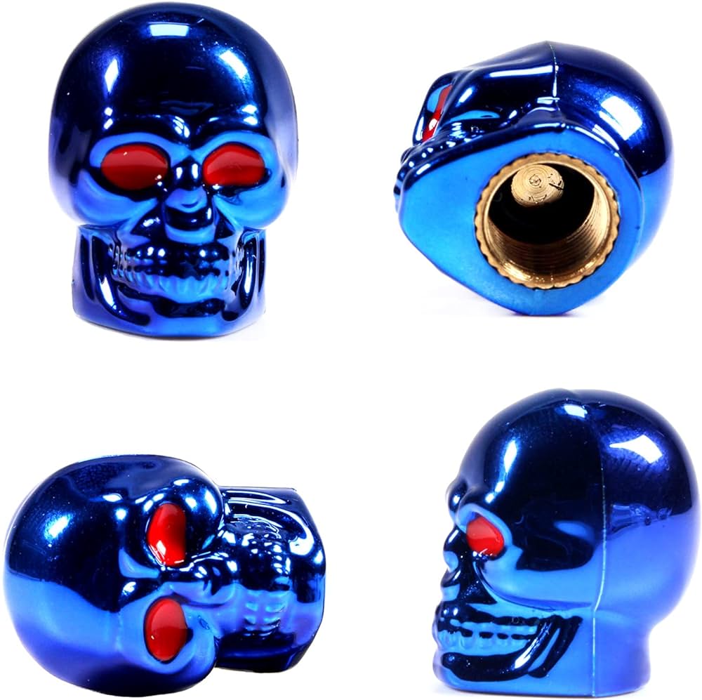 Motorcycle Tire Air Valve Cap Cover Skull Style