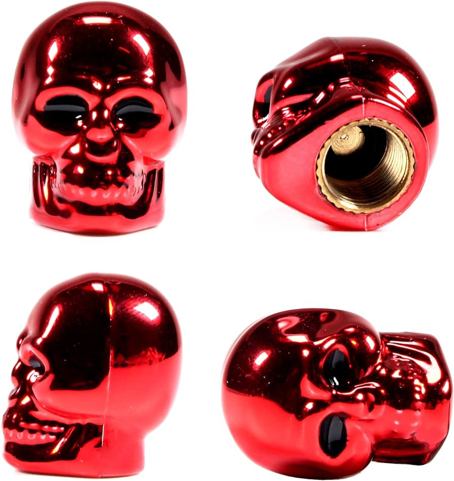 Motorcycle Tire Air Valve Cap Cover Skull Style