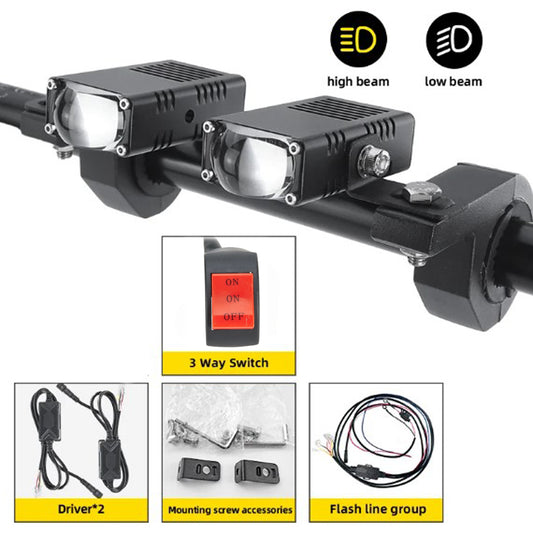 Mini Driving Light Slim LED Projector Lens With Button