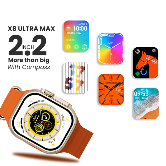 Smart Watch 2.2 Inch X8 Ultra Max With Compass Smartwatch Series 8