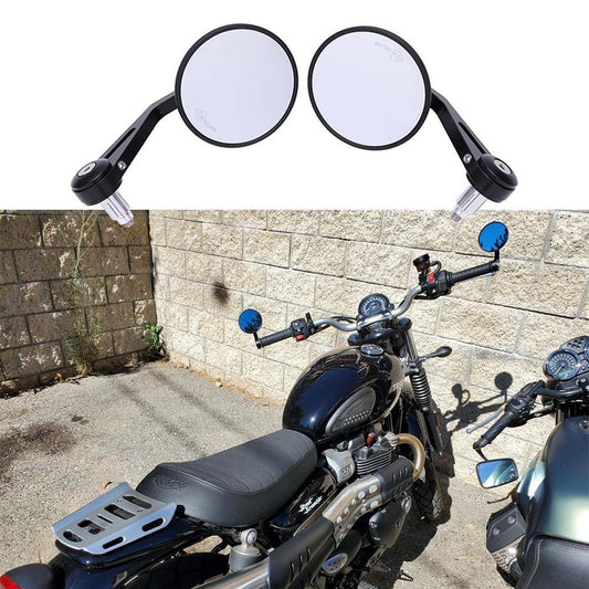 Cafe Racer Bar End Mirror Round Shape
